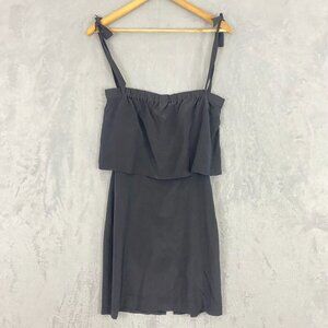 Madewell Black 100% Silk Dress Layered Women's Size 2 Sleeveless Knee Tiered